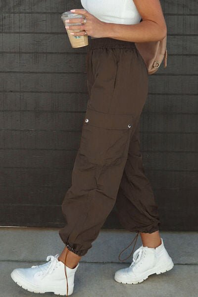 Drawstring Elastic Waist Pants with Pockets - Loulou Boutique
