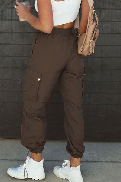 Drawstring Elastic Waist Pants with Pockets - Loulou Boutique