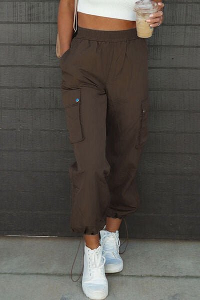 Drawstring Elastic Waist Pants with Pockets - Loulou Boutique