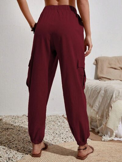 Drawstring Joggers with Cargo Pockets - Loulou Boutique