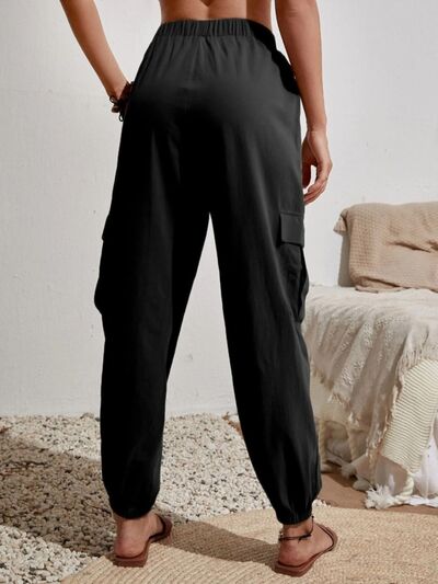 Drawstring Joggers with Cargo Pockets - Loulou Boutique