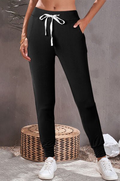 Drawstring Joggers with Pockets - Loulou Boutique