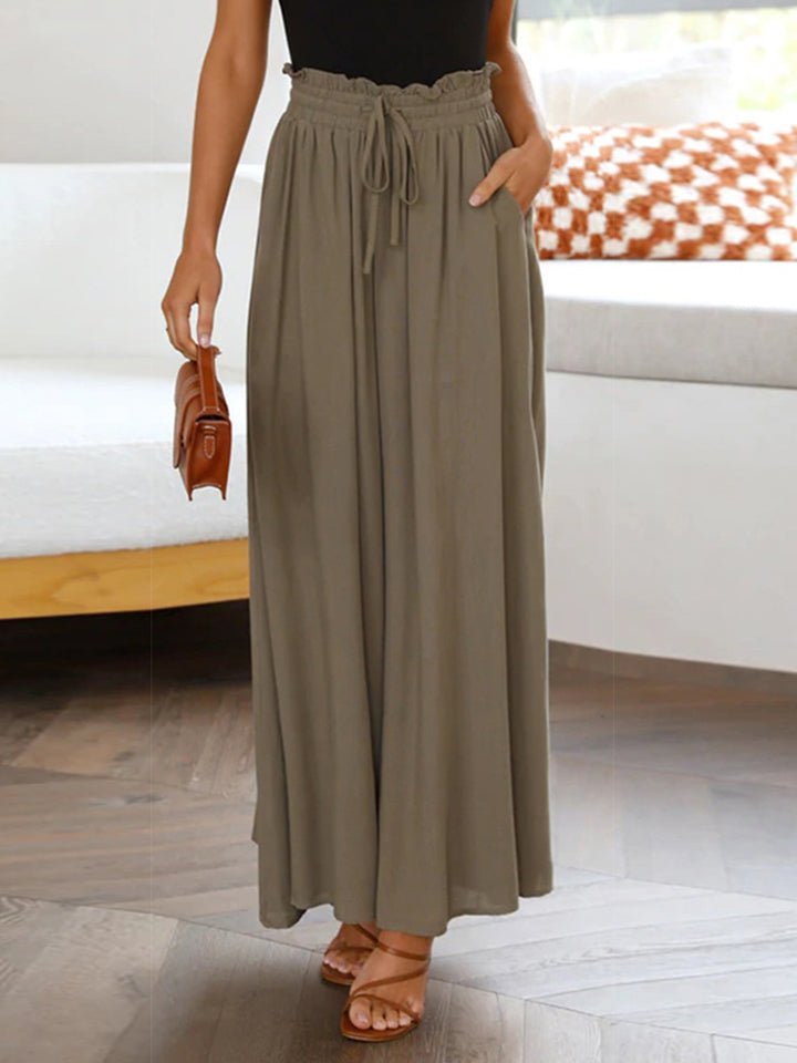 Drawstring Waist Wide Leg Pants - Loulou Boutique