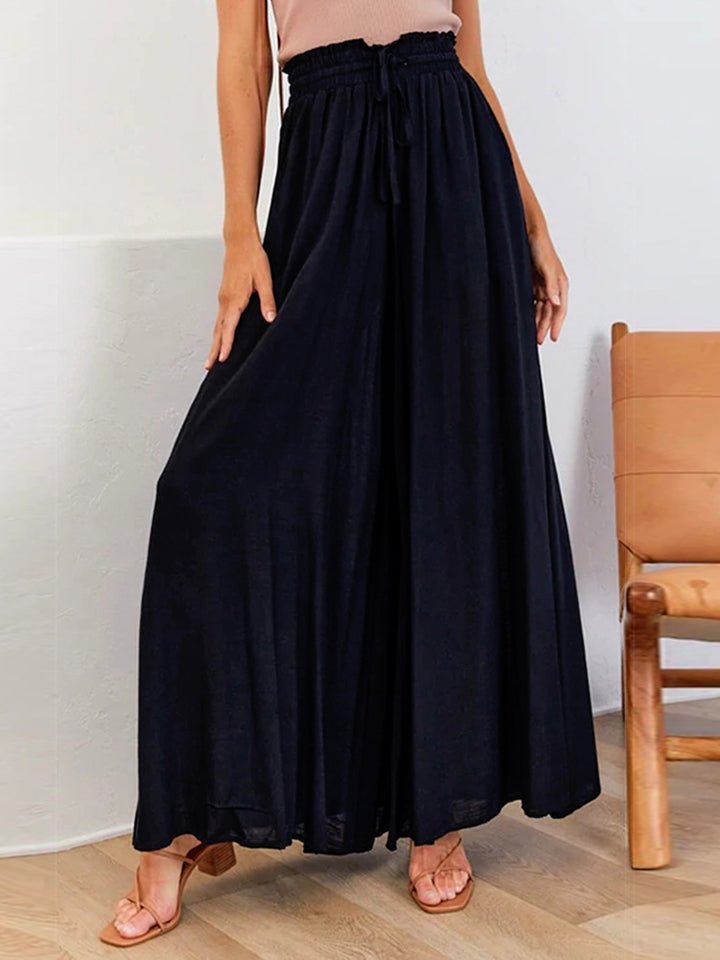 Drawstring Waist Wide Leg Pants - Loulou Boutique