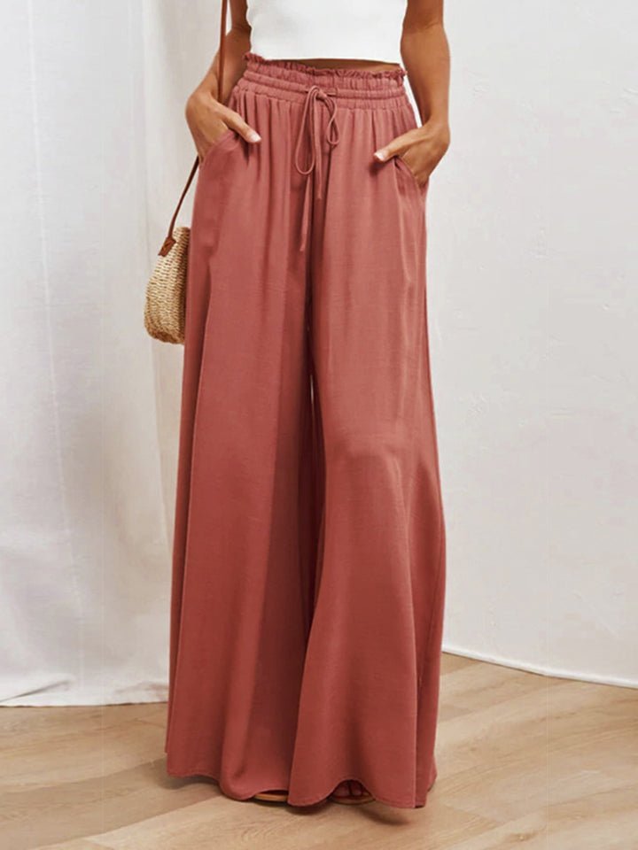 Drawstring Waist Wide Leg Pants - Loulou Boutique