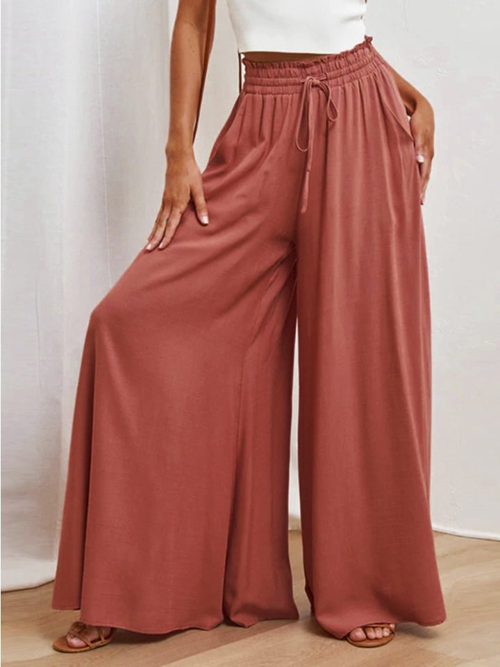Drawstring Waist Wide Leg Pants - Loulou Boutique