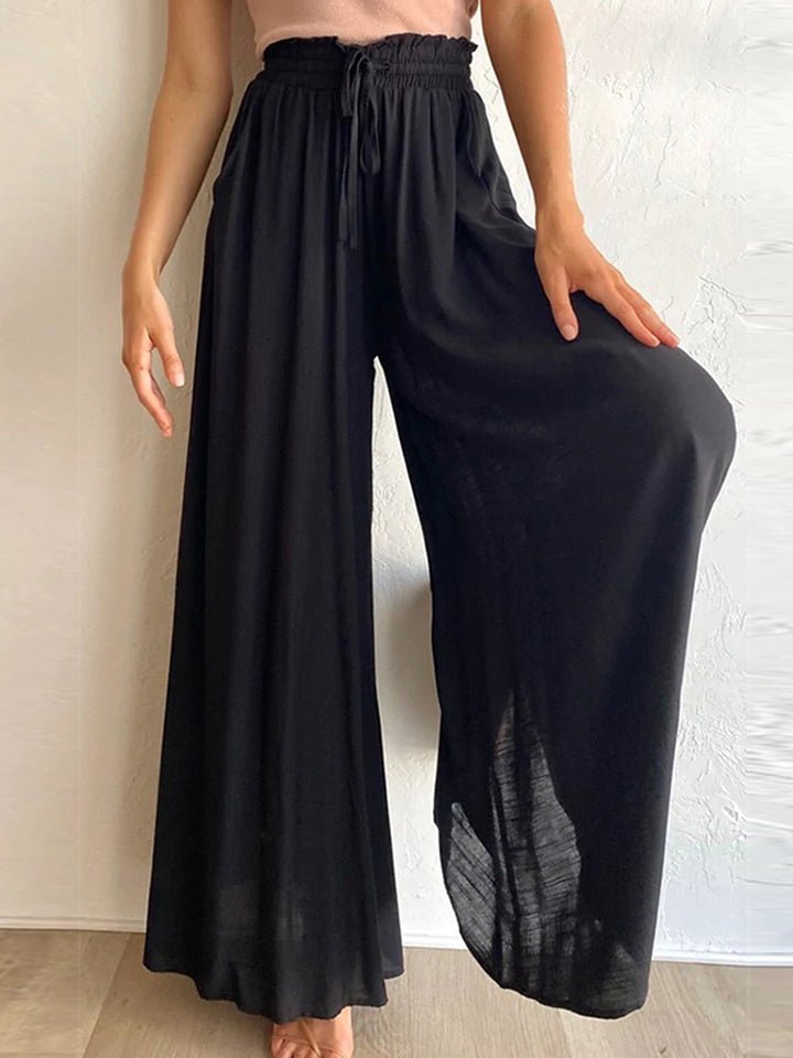Drawstring Waist Wide Leg Pants - Loulou Boutique
