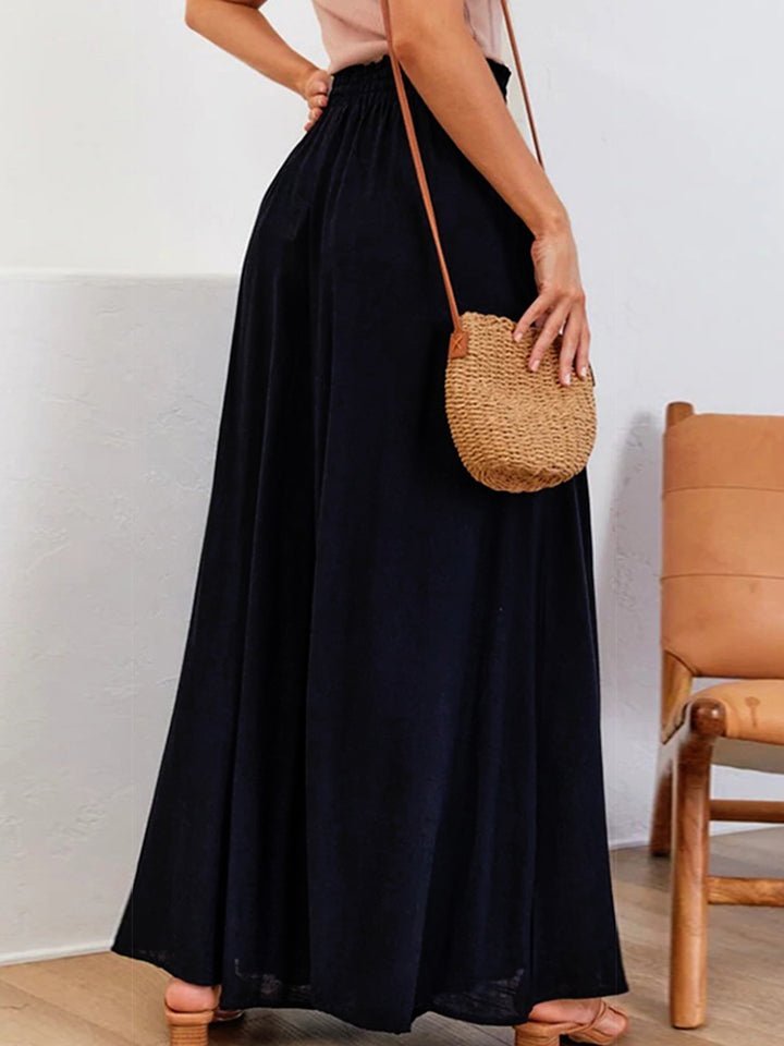 Drawstring Waist Wide Leg Pants - Loulou Boutique