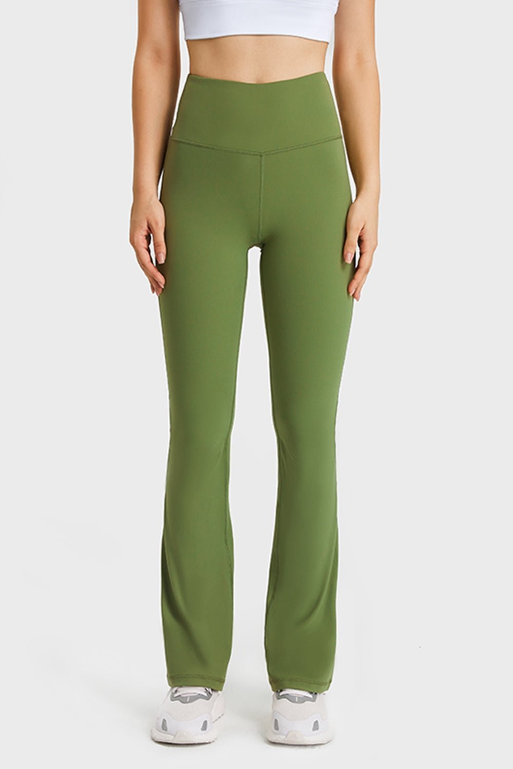 Elastic Waist Flare Yoga Pants - Loulou Boutique