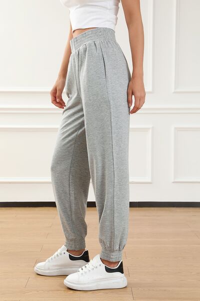 Elastic Waist Pocketed Joggers - Loulou Boutique