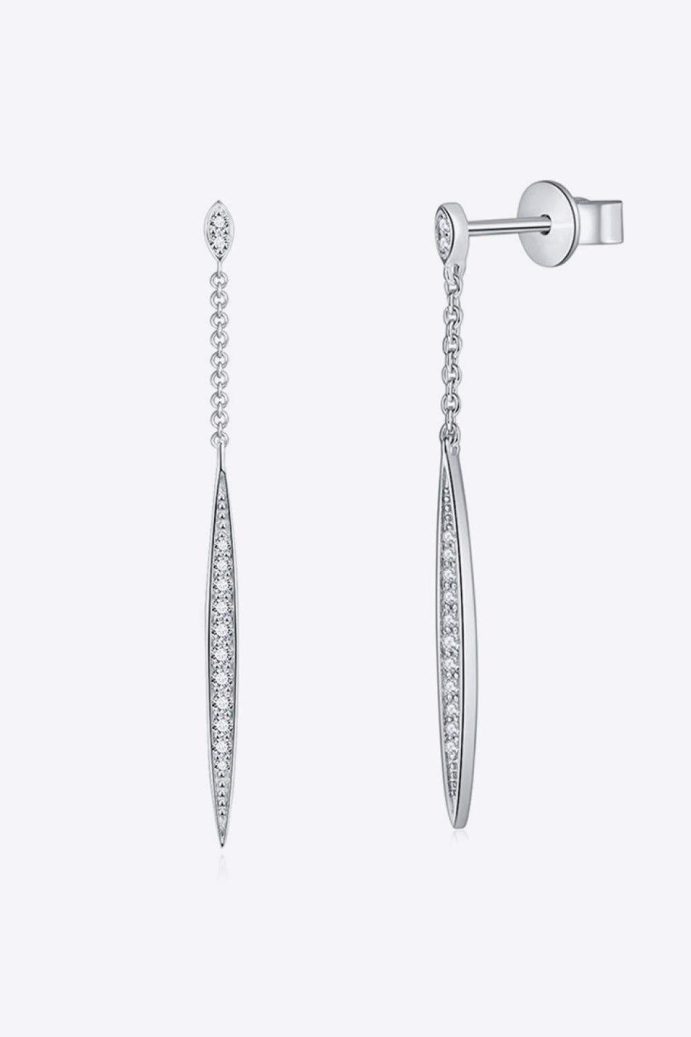 Elegant Moissanite 925 Sterling Silver Drop Earrings - Loulou Boutique