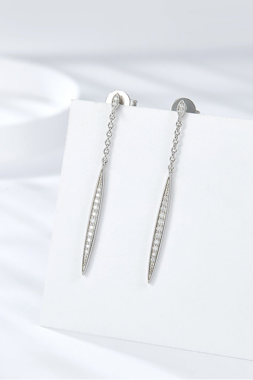 Elegant Moissanite 925 Sterling Silver Drop Earrings - Loulou Boutique