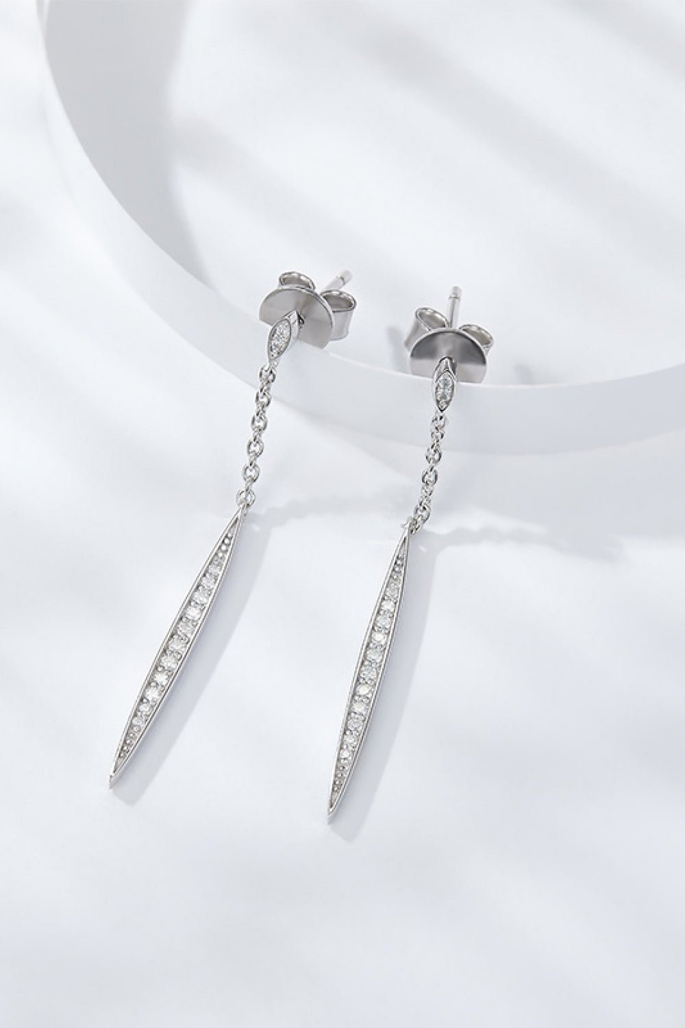 Elegant Moissanite 925 Sterling Silver Drop Earrings - Loulou Boutique