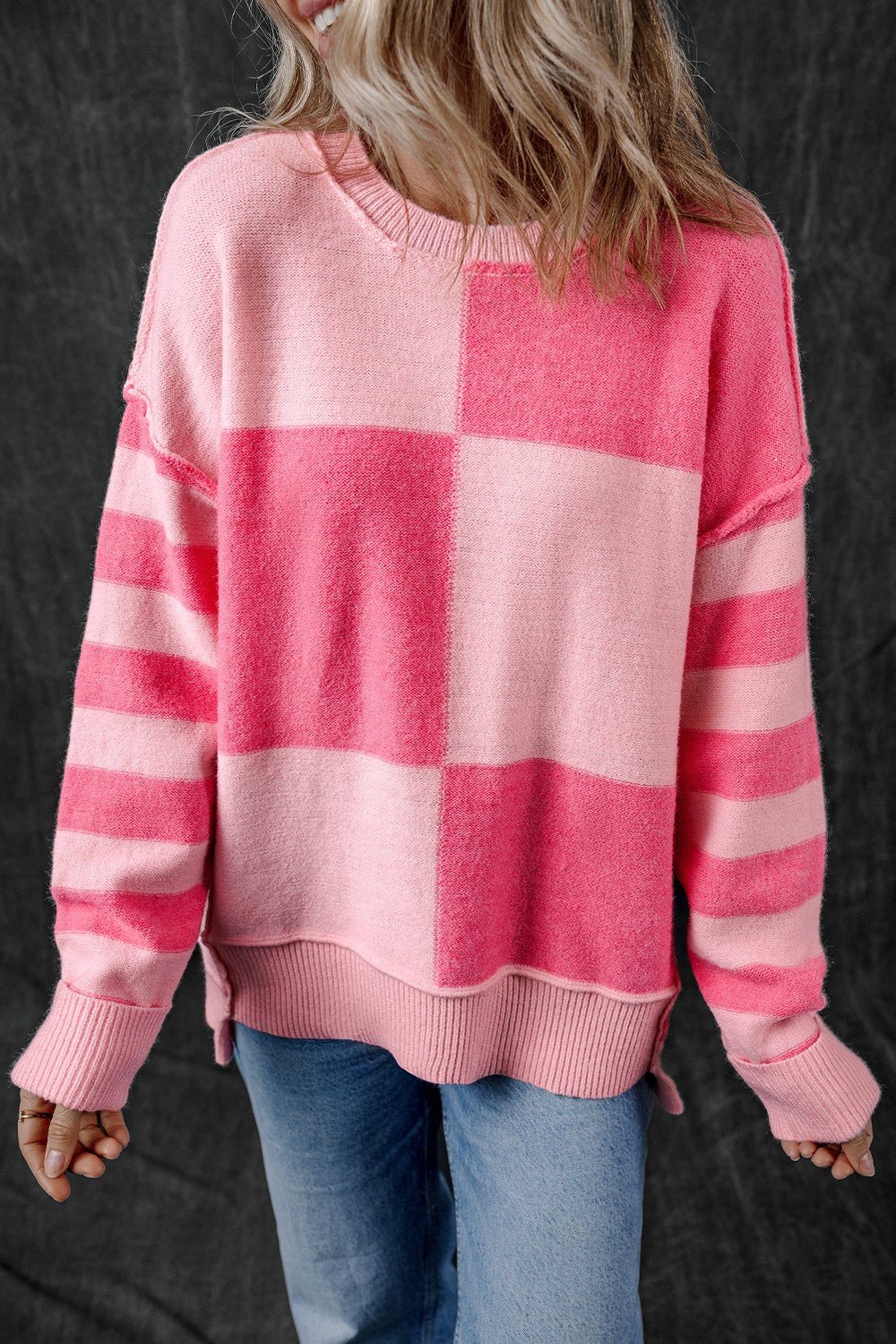 Exposed Seam Round Neck Sweater - Loulou Boutique