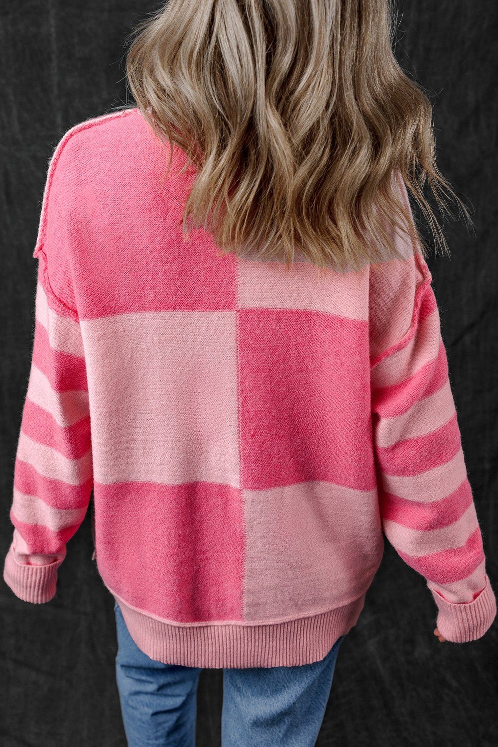 Exposed Seam Round Neck Sweater - Loulou Boutique