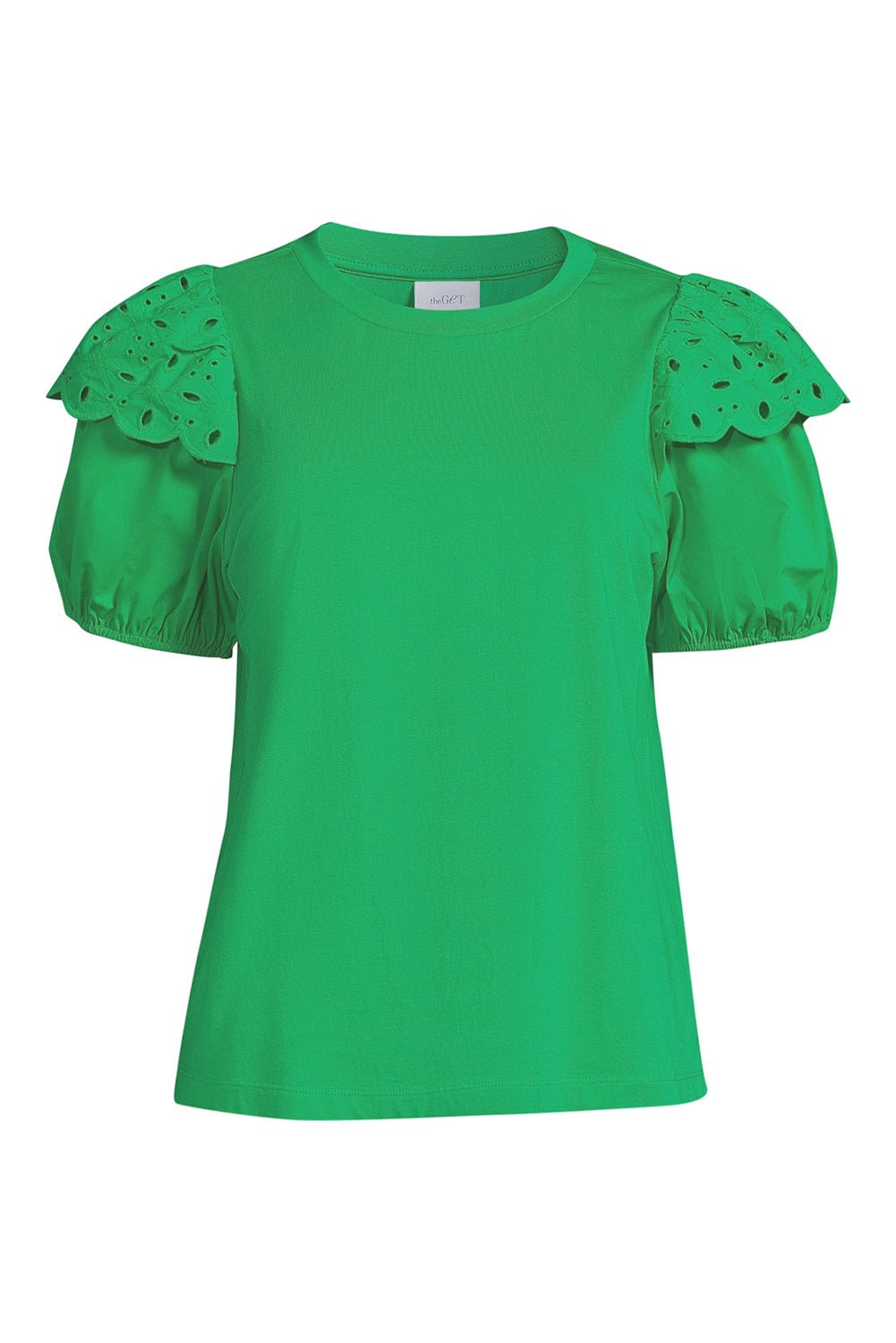 Eyelet Round Neck Short Sleeve Blouse - Loulou Boutique