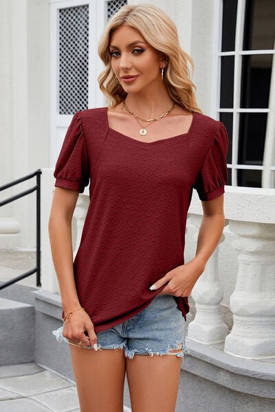 Eyelet Short Sleeve T-Shirt - Loulou Boutique