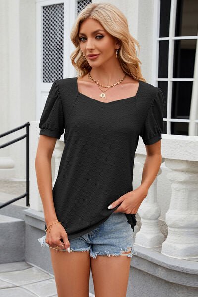 Eyelet Short Sleeve T-Shirt - Loulou Boutique