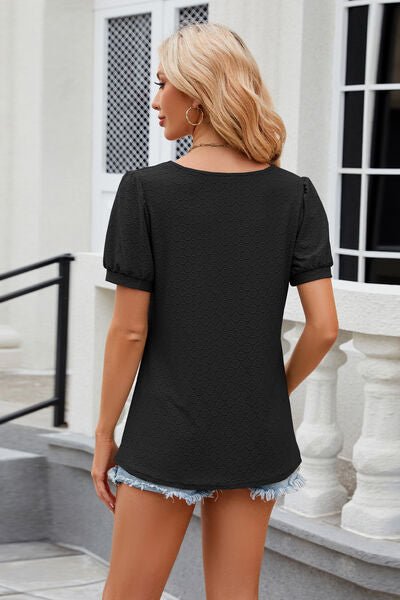 Eyelet Short Sleeve T-Shirt - Loulou Boutique