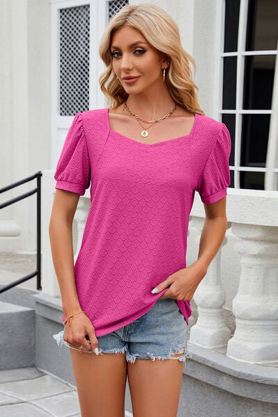 Eyelet Short Sleeve T-Shirt - Loulou Boutique