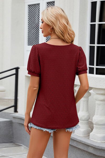 Eyelet Short Sleeve T-Shirt - Loulou Boutique