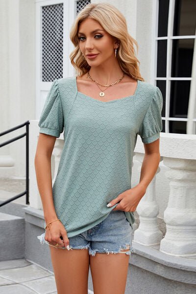 Eyelet Short Sleeve T-Shirt - Loulou Boutique