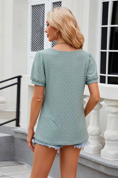Eyelet Short Sleeve T-Shirt - Loulou Boutique