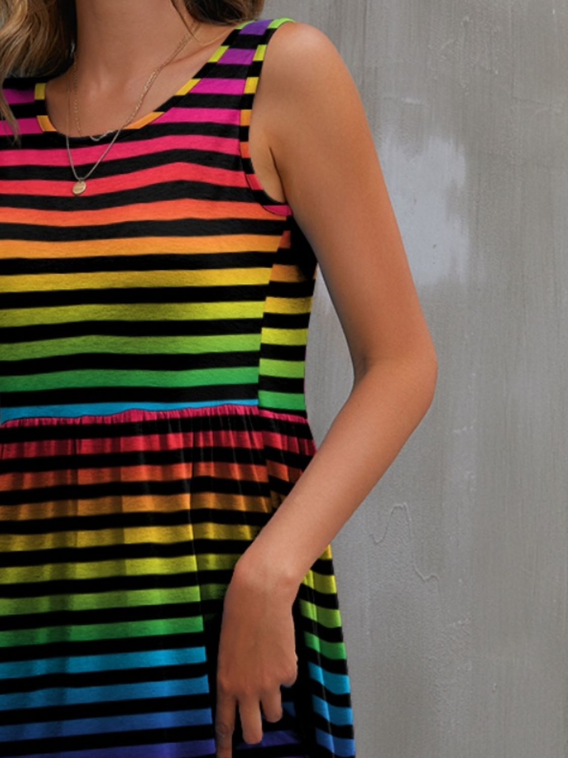 FAM - FAM Round Neck Wide Strap Mini Dress - Loulou Boutique