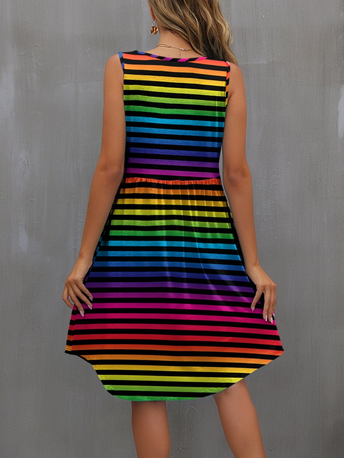 FAM - FAM Round Neck Wide Strap Mini Dress - Loulou Boutique