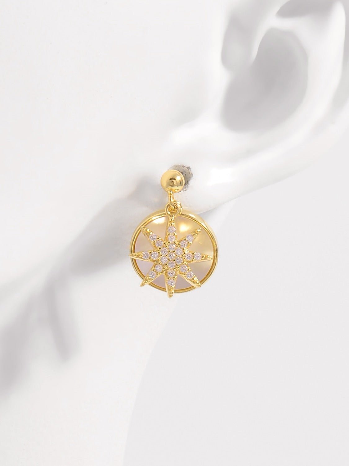 18K Gold - Plated 925 Sterling Silver Star Shape Earrings - Loulou Boutique