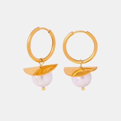 18K Gold-Plated Bead Dangle Earrings - Loulou Boutique