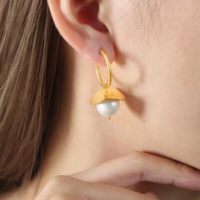 18K Gold-Plated Bead Dangle Earrings - Loulou Boutique