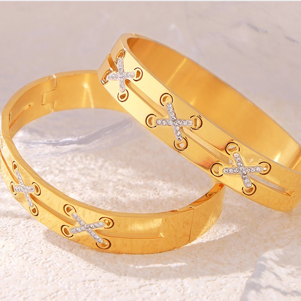 18K Gold - Plated Czech Diamond Bracelet - Loulou Boutique