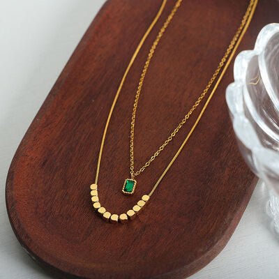 18K Gold-Plated Double-Layered Necklace - Loulou Boutique