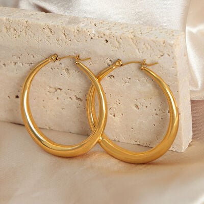 18K Gold-Plated Hoop Earrings - Loulou Boutique