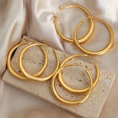 18K Gold-Plated Hoop Earrings - Loulou Boutique