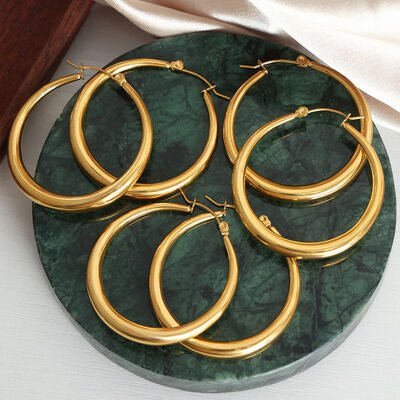 18K Gold-Plated Hoop Earrings - Loulou Boutique