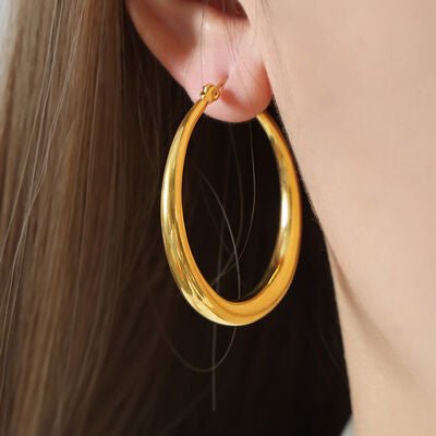 18K Gold-Plated Hoop Earrings - Loulou Boutique