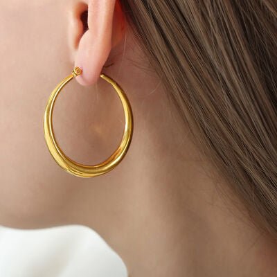 18K Gold-Plated Hoop Earrings - Loulou Boutique