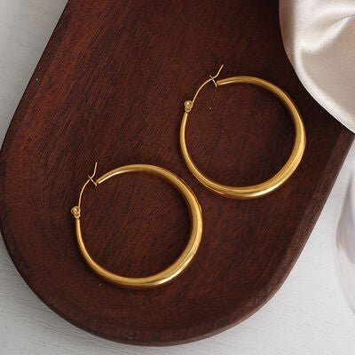 18K Gold-Plated Hoop Earrings - Loulou Boutique