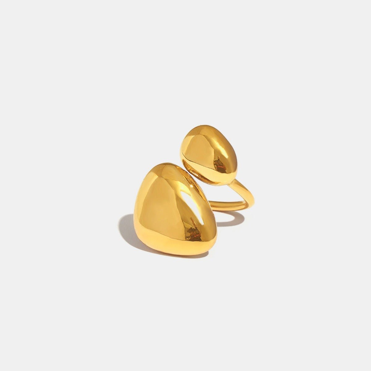 18K Gold - Plated Irregular Bypass Ring - Loulou Boutique