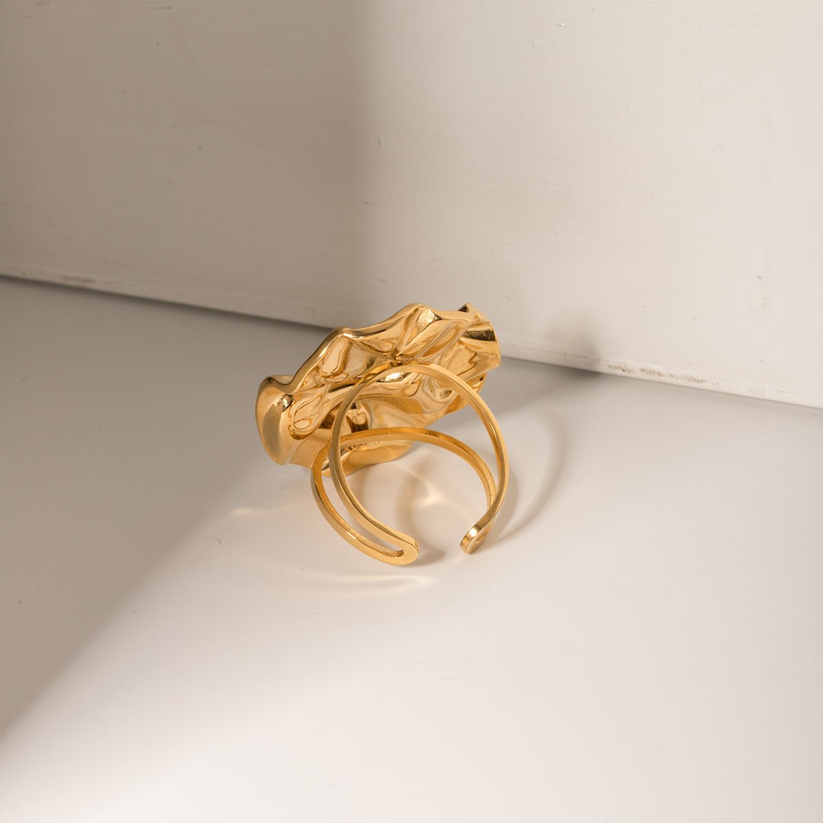 18K Gold - Plated Irregular Open Ring - Loulou Boutique