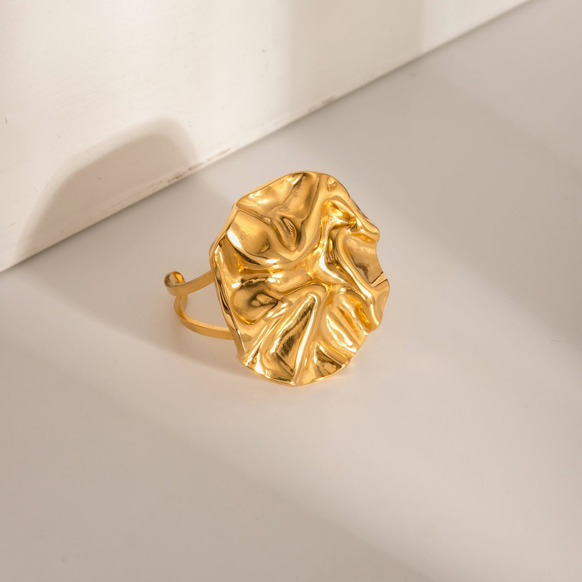 18K Gold - Plated Irregular Open Ring - Loulou Boutique