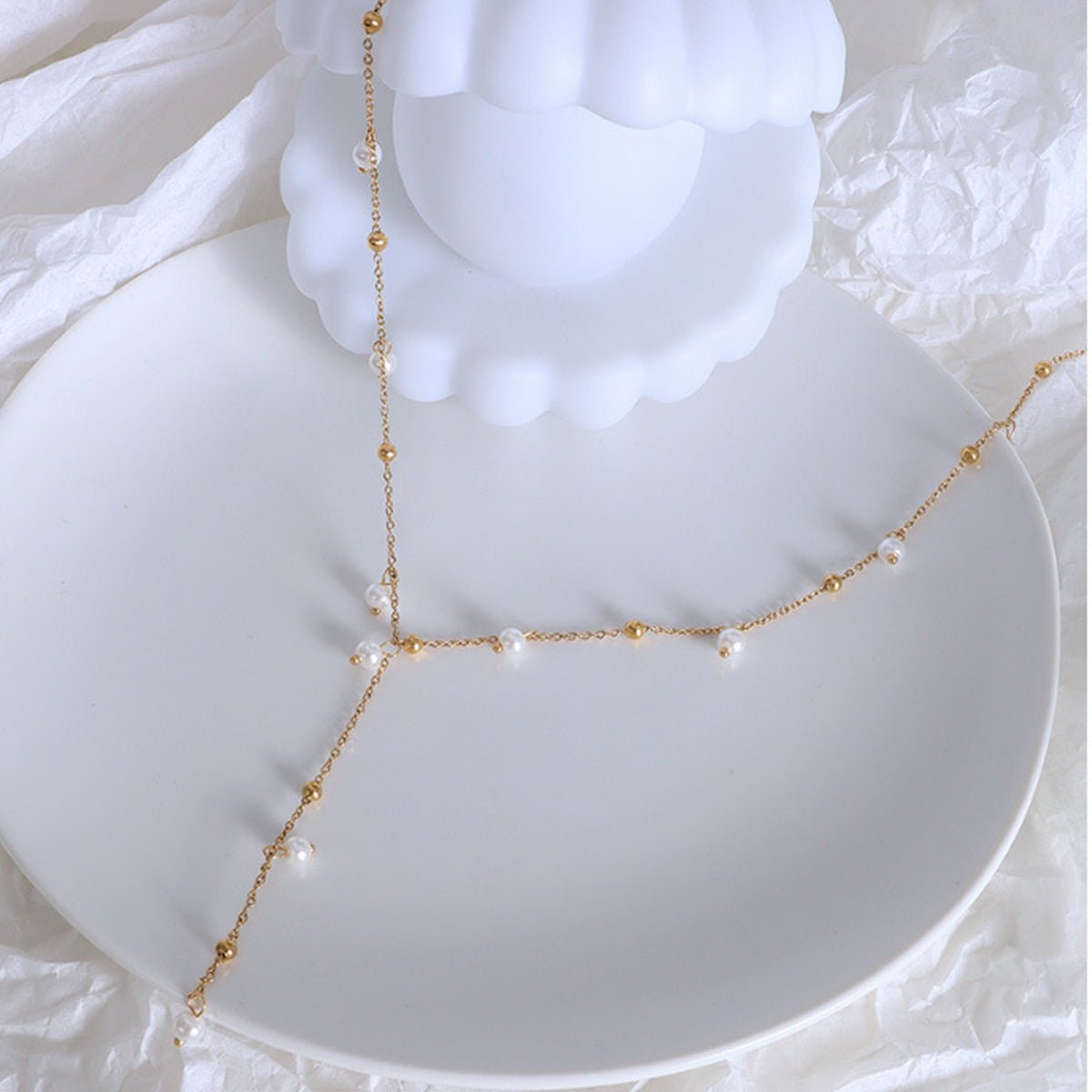 18K Gold - Plated Pearl Drop Necklace - Loulou Boutique