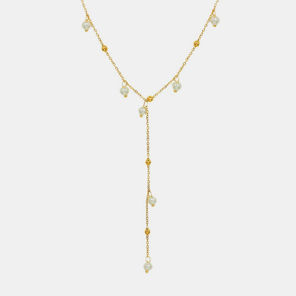 18K Gold - Plated Pearl Drop Necklace - Loulou Boutique