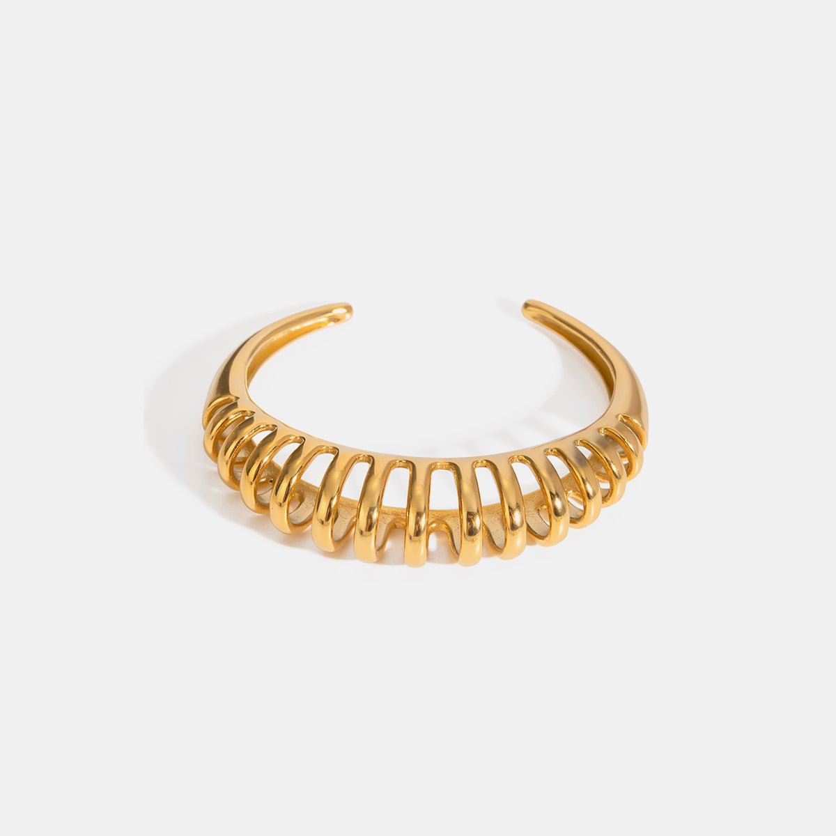 18K Gold - Plated Stainless Steel Cutout Bracelet - Loulou Boutique