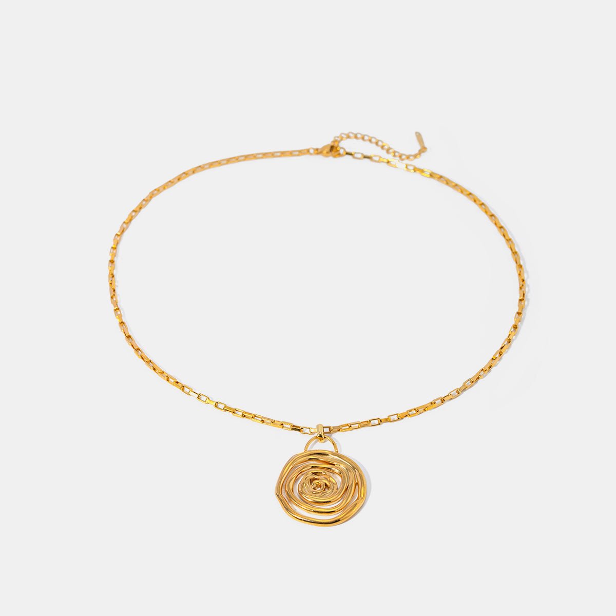 18K Gold - Plated Stainless Steel Spiral Pendant Necklace - Loulou Boutique