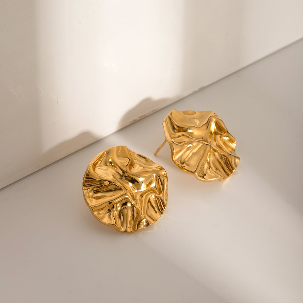 18K Gold - Plated Stud Earrings - Loulou Boutique