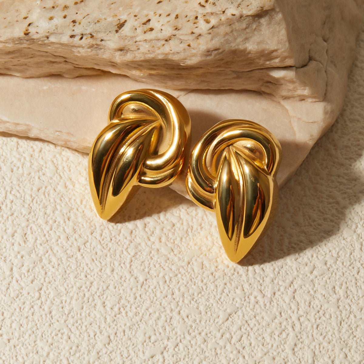 18K Gold - Plated Stud Earrings - Loulou Boutique