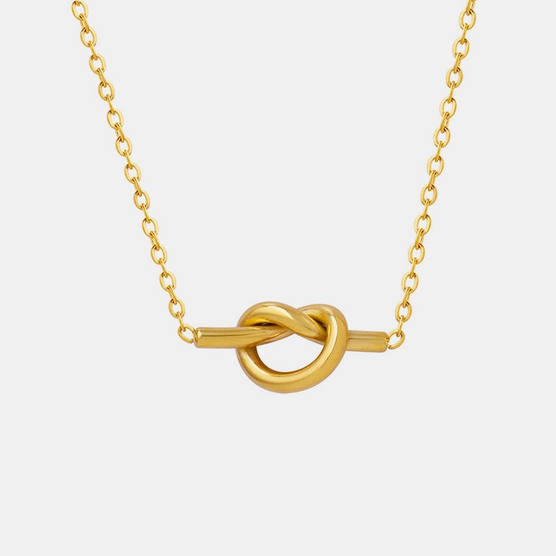 18K Gold - Plated Titanium Steel Knot Necklace - Loulou Boutique